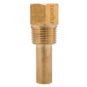 TAS (LEAD-FREE) BRASS THERMOWELL, 1 / 2'' NPT