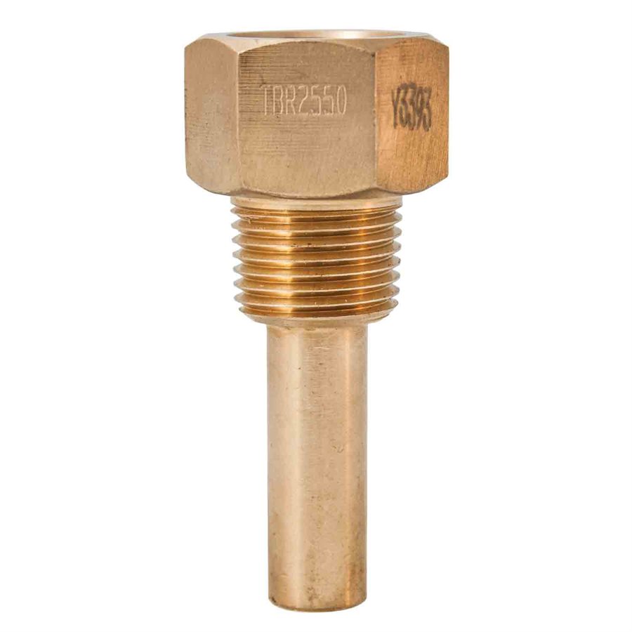2.5'' BRASS THERMOWELL, 1 / 2'' NPT