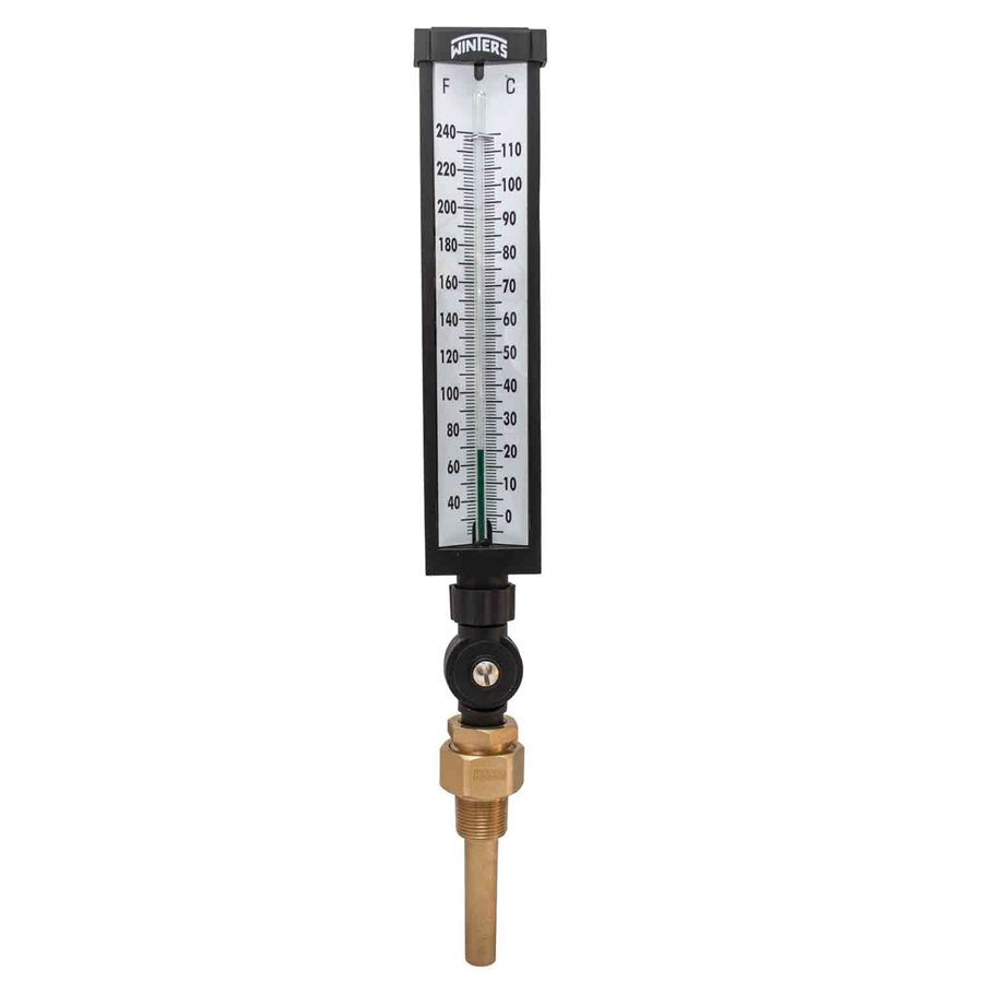Industrial 9IT Thermometer Liquid 3.5'' Aluminum 9'' 30 / 240 F / C 3 /