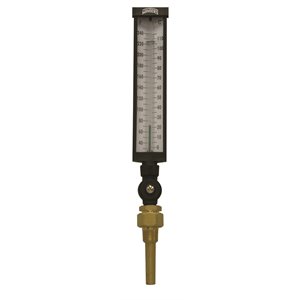 Industrial 9IT Thermometer Liquid 3.5'' Valox 9'' 30 / 240 F / C 3 / 4'' NPT Var Angle Brass Thermowell