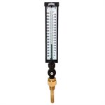 Industrial 9IT Thermometer Liquid 3.5'' Valox 9'' 30 / 180 F / C 3 / 4'' NPT Var Angle Brass Thermowell