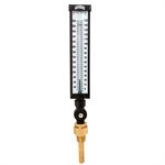 Industrial 9IT Thermometer Liquid 3.5'' Valox 9'' 30 / 300 F / C 3 / 4'' NPT Var Angle Brass Thermowell