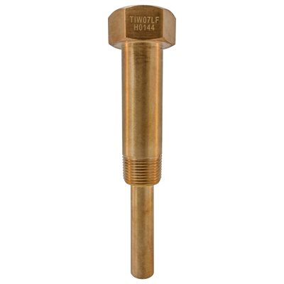 TIM (LEAD-FREE) BRASS THERMOWELL WITH LAG, 6" LENGTH, 3 / 4" NPT