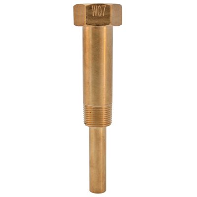 EN6x2.5", BRASS THERMOWELL, 6" 2.5" LAG