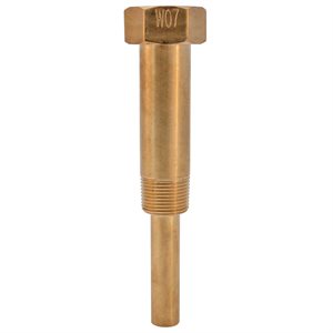 EN6x2.5", BRASS THERMOWELL, 6" 2.5" LAG