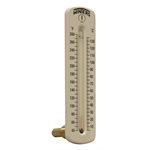 Hot Water Thermometer Liquid 2.5'' Aluminum 8'' 40 / 280 F / C 1 / 2'' NPT Lower Back Brass Thermowell
