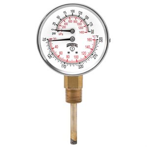 TTD SERIES TRIDICATOR, 3'' DIAL, 0 / 200 PSI / KPA & 70 / 320 F / C, 1 / 2'' BTM