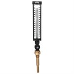 Industrial 9IT Thermometer Liquid 6'' Aluminum 9'' 30 / 240 F / C 3 / 4'' NPT Var Angle Brass Thermowell